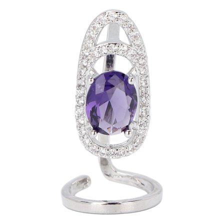 Neglring Rhinestones Glimtende Delikat Finger Neglbeskytter Ring Smykker Gave til Dansfest Dating Lilla