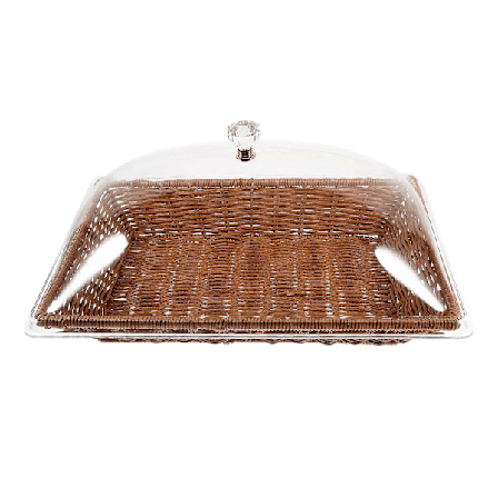 1 Sæt Brødkurv med Klart Låg Bordplade Madserveringskurv Grøntsagskurv Dessert Holder