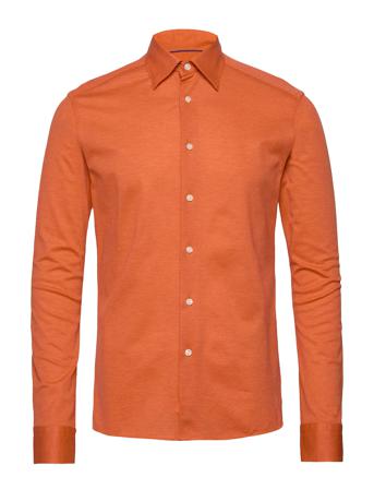 Polo Popover Shirt - Short Sleeved Skjorte Uformell Oransje Eton