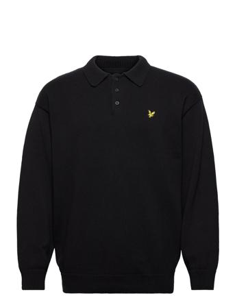 Blousson Knitted Polo Polos Long-sleeved Svart Lyle & Scott