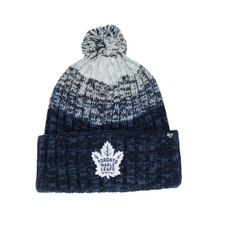 47 Brand - NHL Modrá pom Beanie - Toronto Maple Leafs Cascade 47 Cuff Beanie Navy/White Pom @ Hatstore