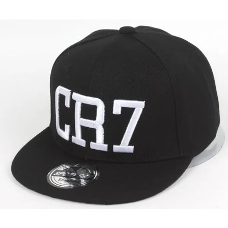 Børnefodboldstjerne Ronaldo CR7 Broderi Børne Kasket Hat Ben Drenge Piger Sports Snapback Hip-hop Kasketter Gorras Sort