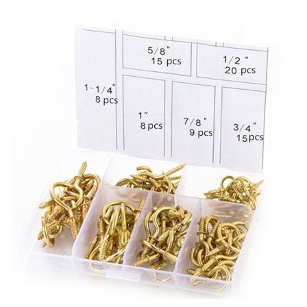 75 stk Koppkroker Kit Selvgjengende skrue Tak skrukroker