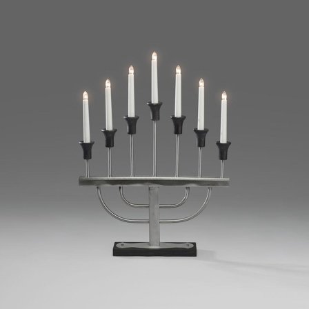 Konstsmide 2255-710TR Lysestage børstet metal, 7 stearinlys, Belysning