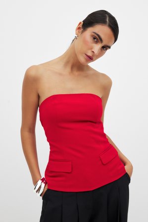 NA-KD Bandeau-Korsett-Oberteil - Korsett-Oberteile - Rot - EU 36
