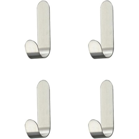 4 stk. rustfrit og vandtæt klæbende krog i rustfrit stål