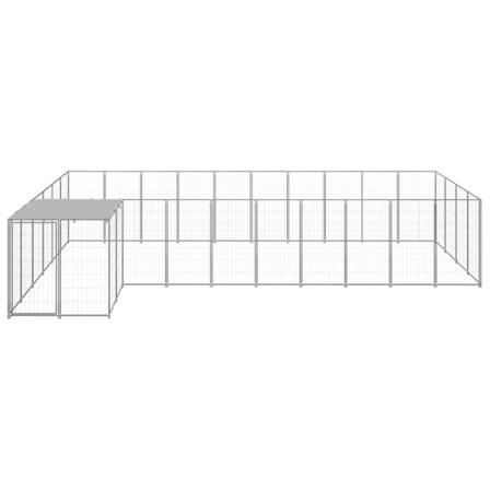 Vidaxl Hundgård Silver 13,31 M² Stål Silver