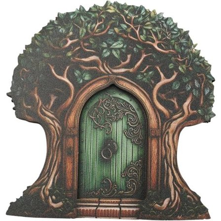 Eventyrlige dører for utendørs trær - Fargerik minife dør, tilbehør til fehus