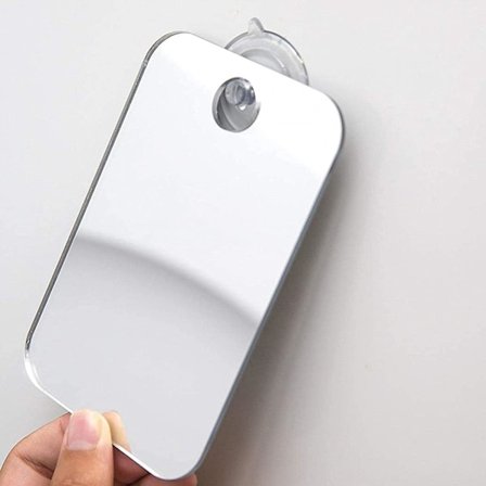 Duschrakning Sminkspegel Ny Uppgraderad Anti-im Duschspegel med Rakhook Spegel Badrumstillbehör (Silver)