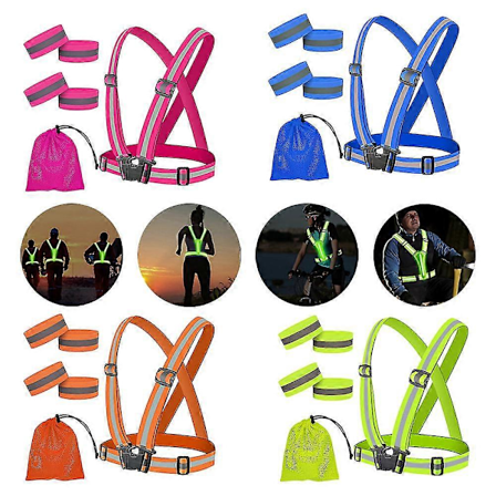 2 Sett Refleksvestsett for Nattløping Utendørs Reflekterende Sikkerhetsvest Nattløpeutstyr (FMY)