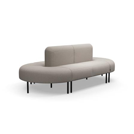 Sofa VARIETY, geschlossener Schwung, Stoff Blues CSII, taupe