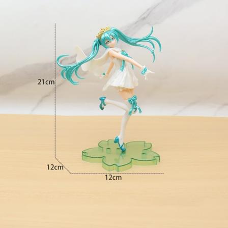 Kake dekorative ornamenter laget av solid PVC-materiale, Hatsune Q-versjon jentefigurmodell, søt jente, jentehjemmedekorasjon-Andre generasjons engel 