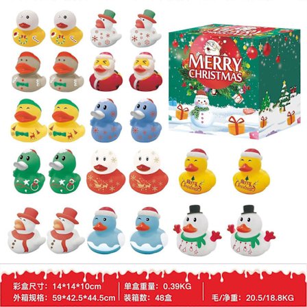 Jul Adventskalender Nedräkning Blind Box Vinyl Gummianka Leksaksset 24 Slumpmässiga Samlarobjekt Baby Tidig Utbildning Leksaker