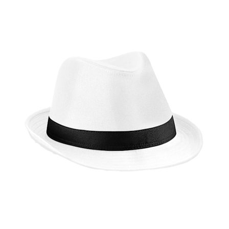 Beechfield Unisex Vuxen Fedora S-M Vit/Svart