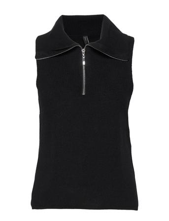 Yasdalma Zip Knit Vest S Black YAS