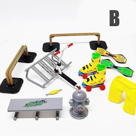 Tech Finger Skateboard Kit Finger Bike BMX Mini Tvåhjuling Scooter Board Skate Fingers Sportsträning Rekvisita Ramp Skate Park Leksaker Pop