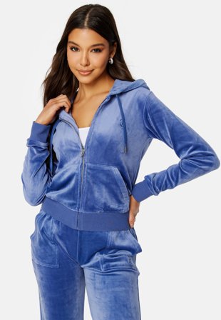 Juicy Couture Robertson Classic Velour Hoodie Grey Blue Klær
