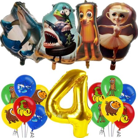 Italiensk Brainrot Tung Tung Sahur Tralalo Børnefødselsdagsfest tilbehør Ballonservice Kopplade Banner Legetøj Gavedekorationssæt