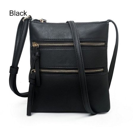 Crossbody-veske for kvinner Glidelåsvesken SVART