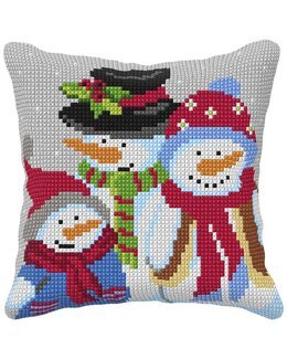 Broderikit Kudde Snögubbar - Orchidea