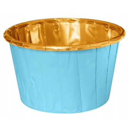 Muffinsformar Blå & Guld 20st - Baby Shower Dekoration - Kalaslagret.se