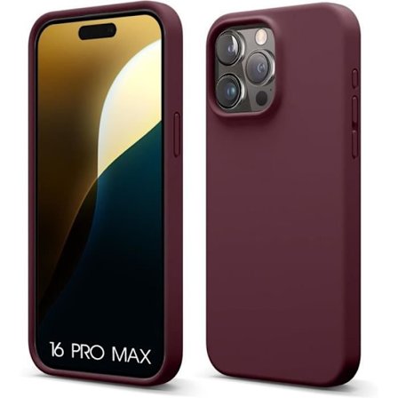 Skyddshölje - BOOLING - för iPhone 16 Pro Max - Ultra Tunn Silikon - Stötsäker - Mörkröd