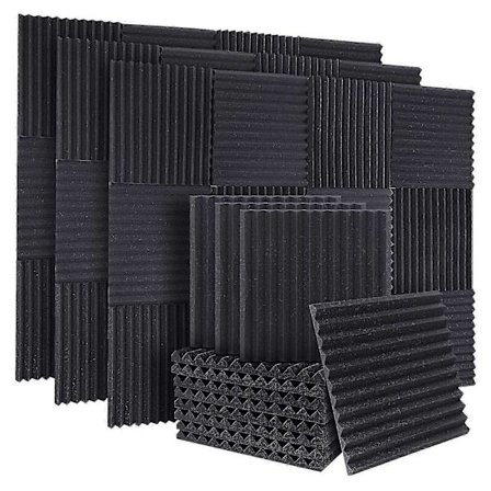 50-pakning Akustiske Lyddempende Skumpaneler Lydisoleringspaneler Kile for Studio Vegger Tak, 1"X12"X12"