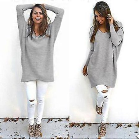 hmwy-dame lang sweater (XL Grå)