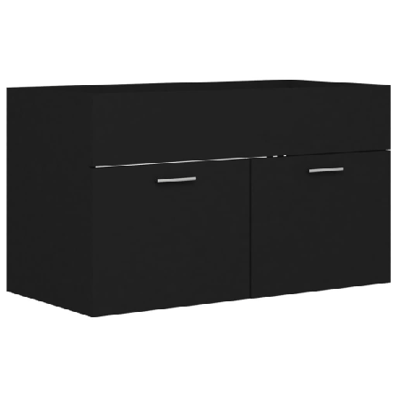 Vidaxl Tvättställsskåp Svart 80x38,5x46 Cm Konstruerat Trä Svart