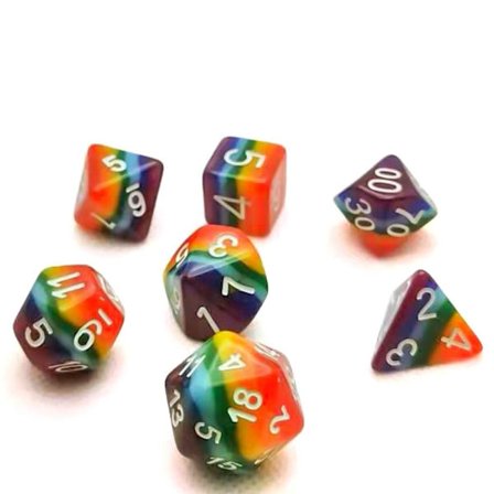 7st/ set Rainbow Dice Set Speltillbehör Fritidsunderhållning