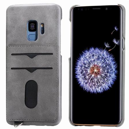 NYHET! Veske med kortholder - Samsung Galaxy S9 (Vintage Mark) Grå Grå