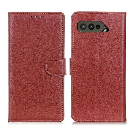 Asus ROG Phone 5s Plånboksfodral med Stativ - Brun