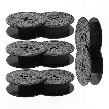 8-pakning universelt skrivemaskinbånd, kompatibelt med vintage-modeller, enkelt å installere, erstatningsbånd med klar utskriftskvalitet for klassiske