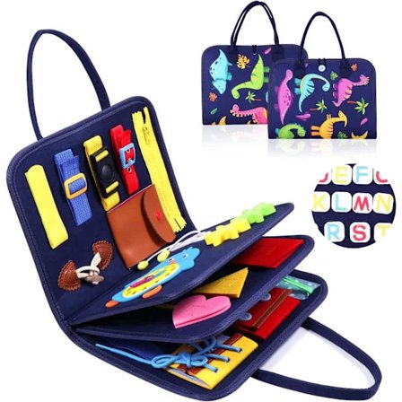 Withosent Aktivitetsbräda för Småbarn, 3 Lager, Aktivitetsbräda från 1 År, Montessori Leksak, Baby från 1, 2, 3, 4 År, Flicka, Pojke, Lär Dig Grunder.