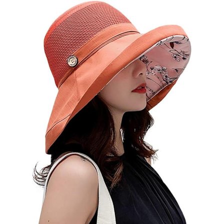 Kvinners Mesh Solhatter Sommer Strand UV Beskyttelse UPF Pakkbar Bred Brede Hakesnor