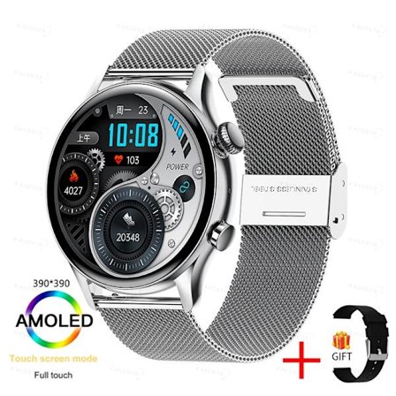 KAVSUMI Smartwatch AMOLED HD-skärm Always On Display Damklockor Bluetooth-samtal IP68 Vattentät Sport Fitness Smartwatch för män