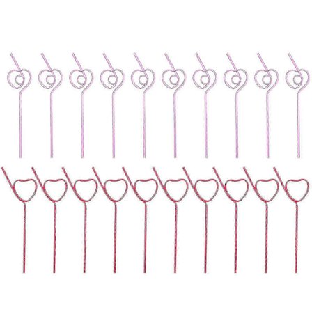 40 stk. hjerteformede sugerør genanvendelige hjerte sugerør cocktail sugerør fleksible drikkesugerør skøre drikkesugerør_Specialerbjudanden