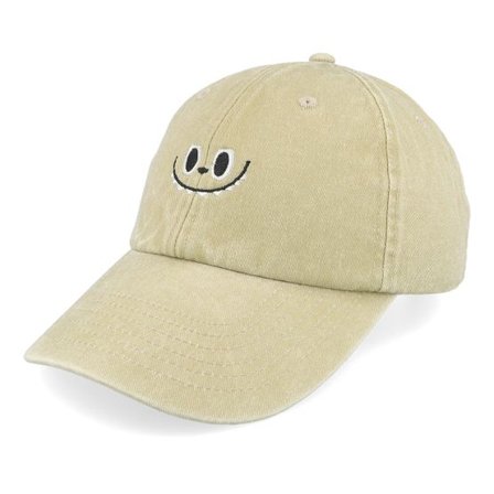 Iconic - Beige unconstructed Keps - Little Monster Vintage Washed Stone Dad Cap @ Hatstore