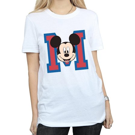 Disney Dam/Kvinnor M Mickey Mouse Bomull Boyfriend T-Shirt 3X