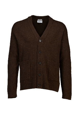 Lindbergh Lambswool button cardigan Knit Tröjor Herr Brun XXL