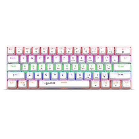 USB Kabelanslutet 60% Kompakt Mekaniskt Tangentbord 61 Tangenter Litet Portabelt Gaming Kontor Tangentbord Blå Brytare för PC Gamers