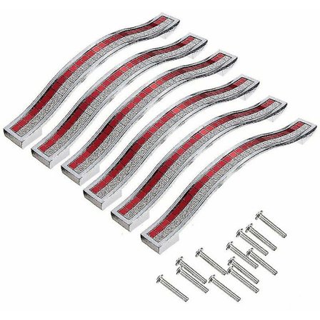 6x 128mm Kristalliovenkahva Koriste Ovennuppi Kaapinnuppi