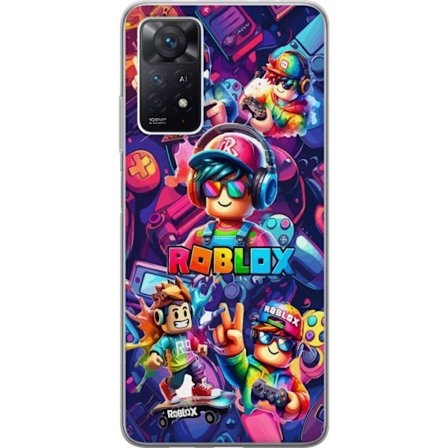 Kompatibel Mobilcover til Xiaomi Xiaomi Redmi Note 11 Pro 5G Farverig Roblox gaming gruppe med hovedtelefoner, controllere og neonfarver perfekt til b