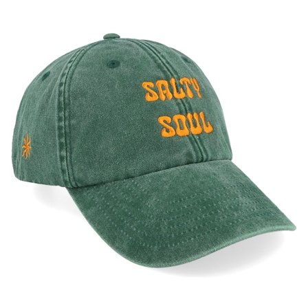 Salty Soul - Groen unconstructed Cap - "Orange Logo Green Dad Cap " @ Hatstore