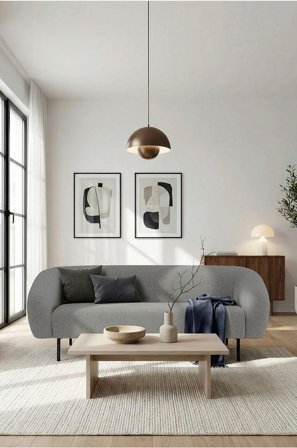 Homeroom Collection - Lily 3-istuttava sohva - Harmaa - 3 istuttavat sohvat - - Homeroom