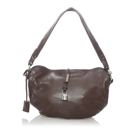 Celine Vintage, Pre -owned Bittersweet Leather Shoulder Bag Bruin, Dames, Maat:ONE Size