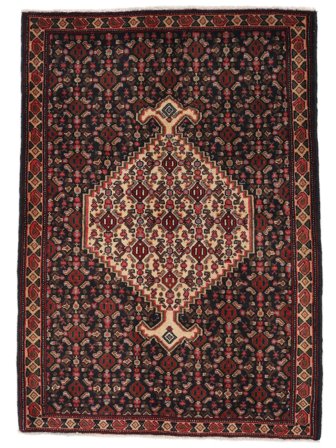 Perzisch Senneh Vloerkleed 78X110 Zwart/Donkerrood (Wol, Perzië/Iran)