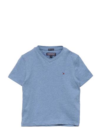 Boys Basic Vn Knit S/S T-shirts Short-sleeved Sininen Tommy Hilfiger
