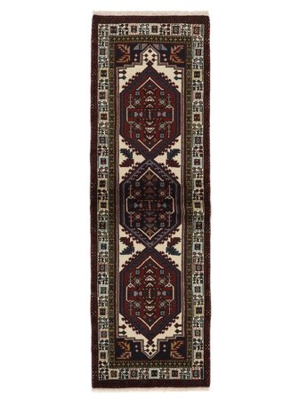 Ardebil Rug 67X210 Runner Black/Brown Wool, Persia/Iran