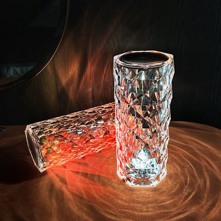 Crystal table lamp rose petals atmosphere lamp bedroom ins girl diamond table lamp Valentine's Day girl atmosphere good things